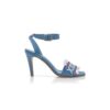 MOREIRA Blue Nappa Leather Ankle Strap Sandals