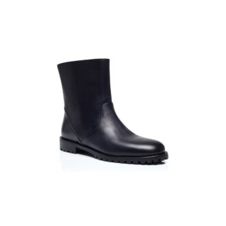 MOTOSA Black Calf Leather Ankle Boots