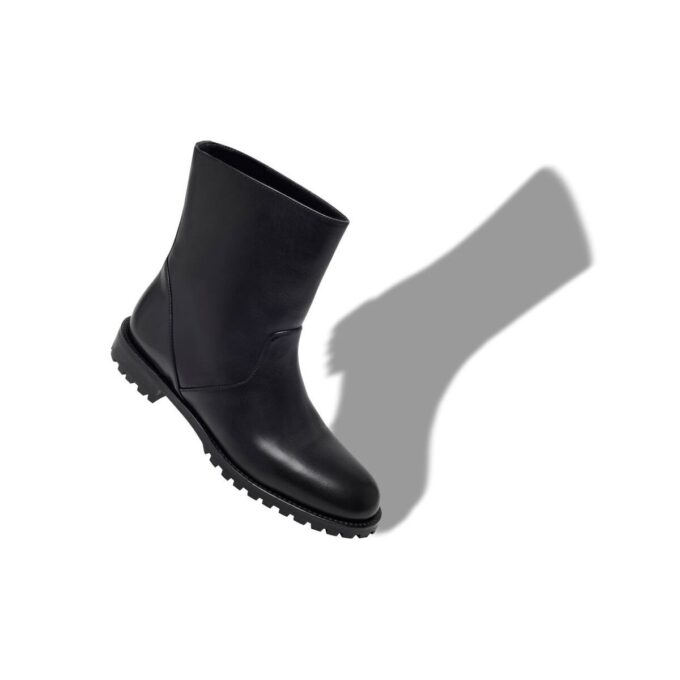 MOTOSA Black Calf Leather Ankle Boots