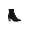 MYCONIA Black Suede Round Toe Ankle Boots