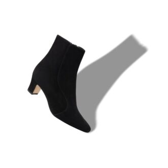 MYCONIA Black Suede Round Toe Ankle Boots