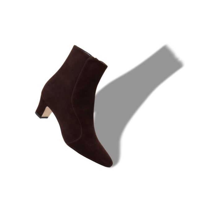 MYCONIA Brown Suede Round Toe Ankle Boots