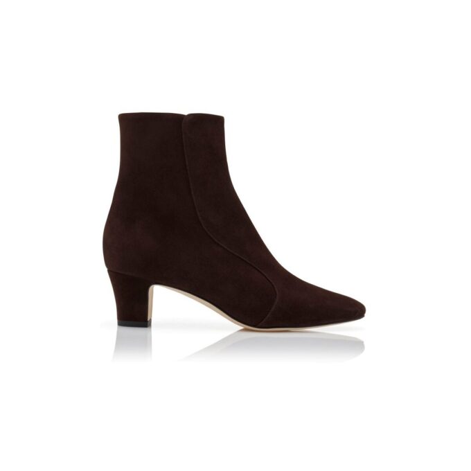 MYCONIA Brown Suede Round Toe Ankle Boots