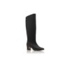 MYRA Black Calf Leather Knee High Boots