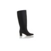 MYRA Black Calf Leather Knee High Boots