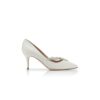 NADIRA 70 White Satin Jewel Buckle Pumps