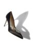 NADIRA Black Satin Jewel Buckle Pumps