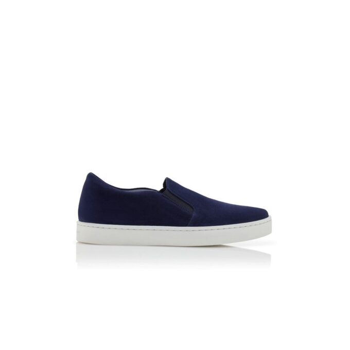 NADORA Navy Blue Suede Slip On Sneakers
