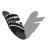 NELLO Black Suede Blanket Stitch Sandals