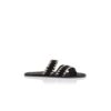 NELLO Black Suede Blanket Stitch Sandals