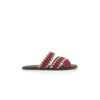 NELLO Dark Red Suede Blanket Stitch Sandals