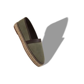NERANO Dark Green Calf Suede Espadrilles