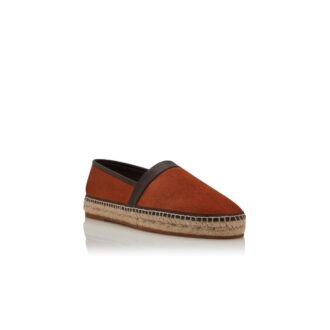 NERANO Orange Calf Suede Espadrilles