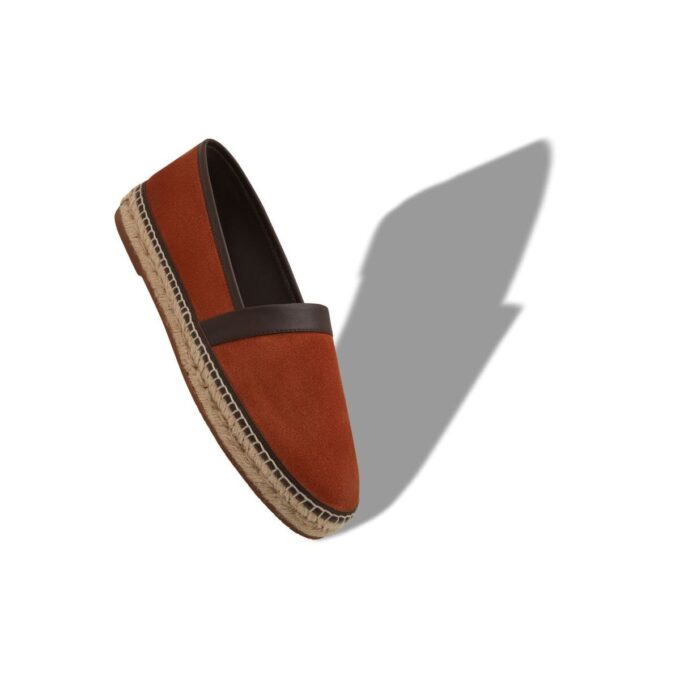 NERANO Orange Calf Suede Espadrilles