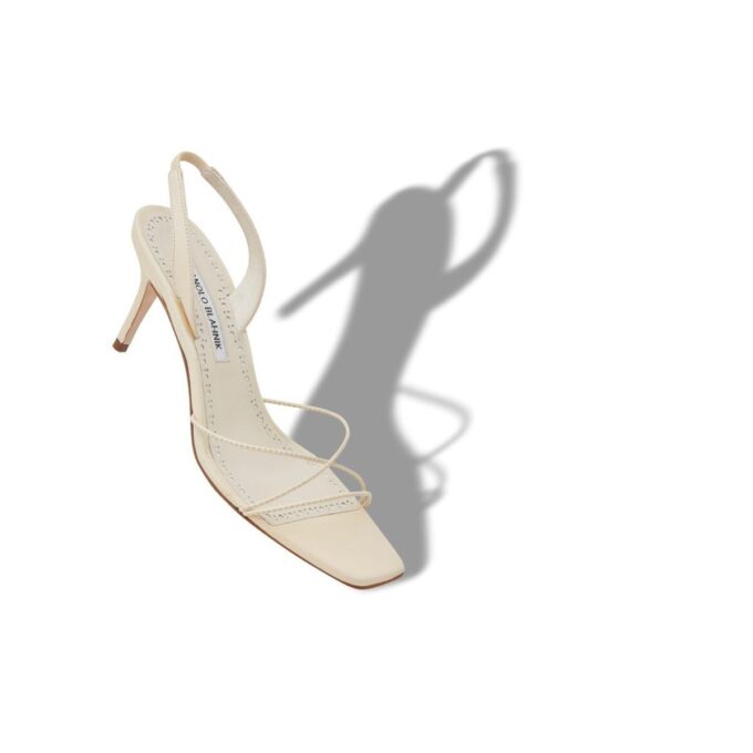 NINFEA Cream Nappa Leather Slingback Sandals