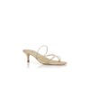 NINFEMU Gold Nappa Leather Open Toe Mules
