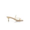 NINFEMU Gold Nappa Leather Open Toe Mules