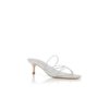 NINFEMU Silver Nappa Leather Open Toe Mules