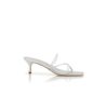 NINFEMU Silver Nappa Leather Open Toe Mules