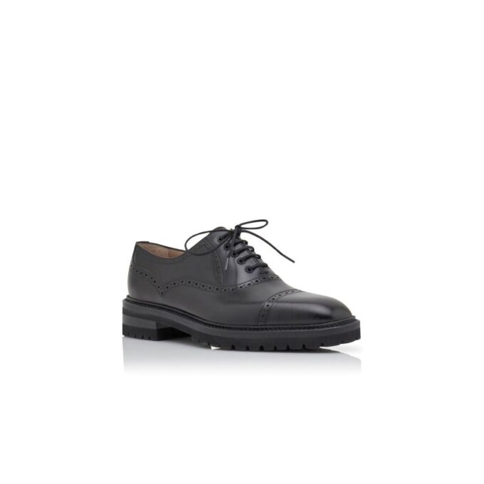 NORTON Black Calf Leather Lace Up Shoes