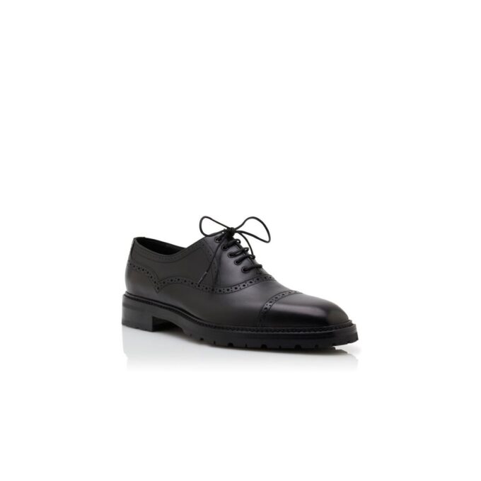 NORTON Black Calf Leather Lace-Up Shoes