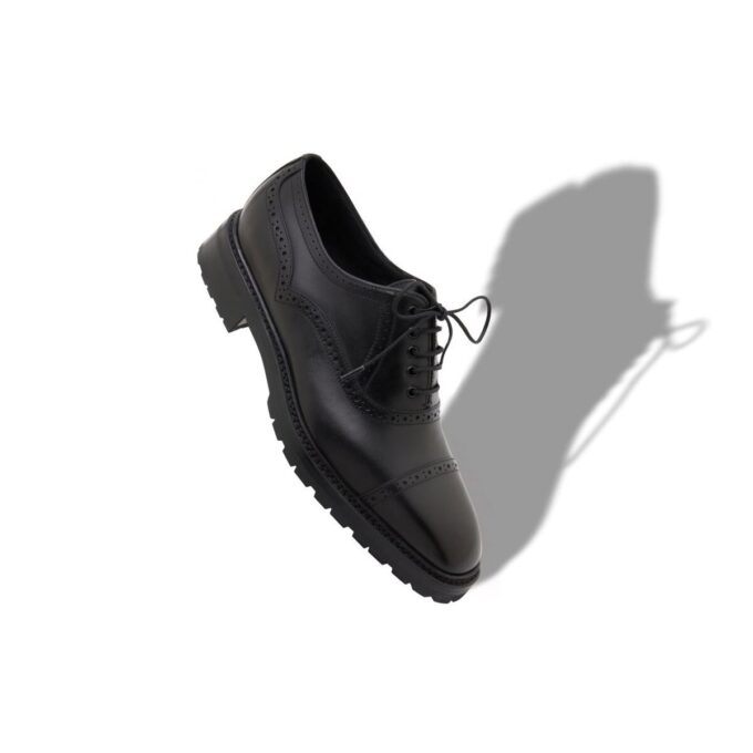 NORTON Black Calf Leather Lace-Up Shoes