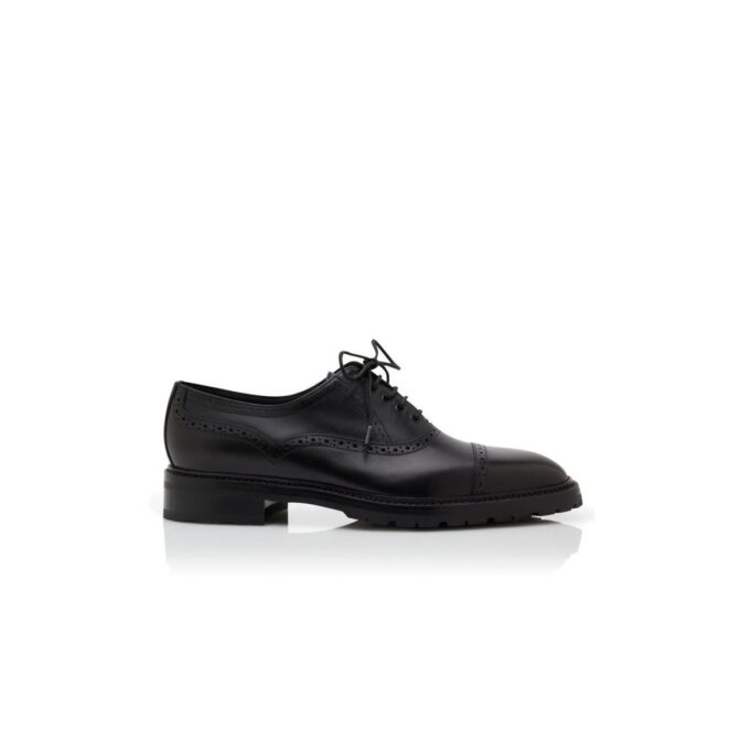 NORTON Black Calf Leather Lace-Up Shoes