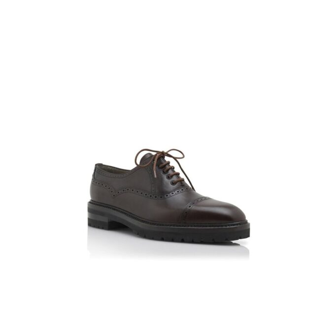 NORTON Dark Brown Calf Leather Lace Up Shoes