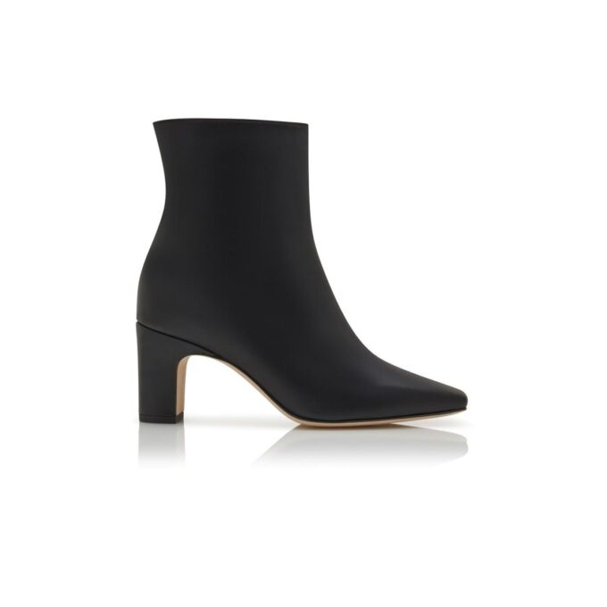 OFARALO Black Calf Leather Ankle Boots