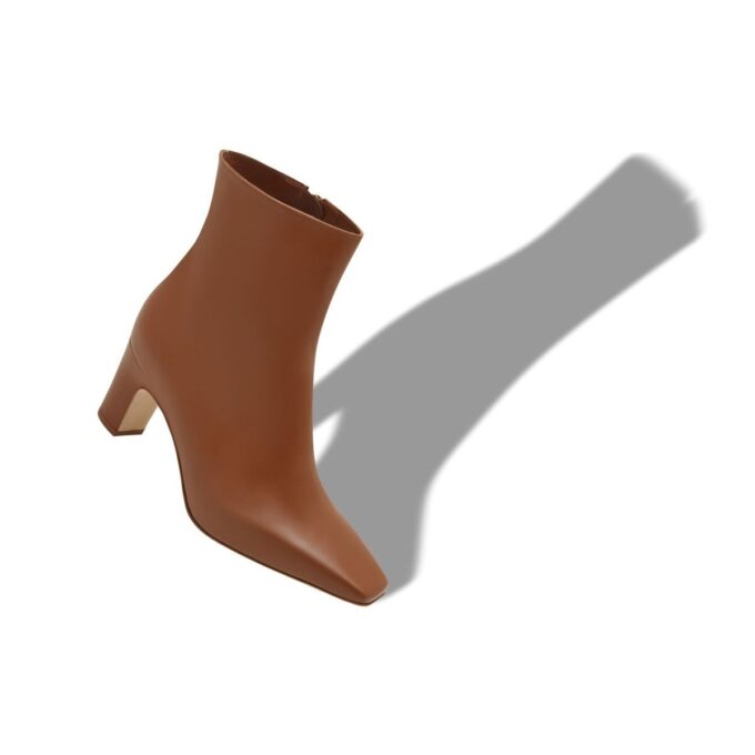 OFARALO Light Brown Calf Leather Ankle Boots