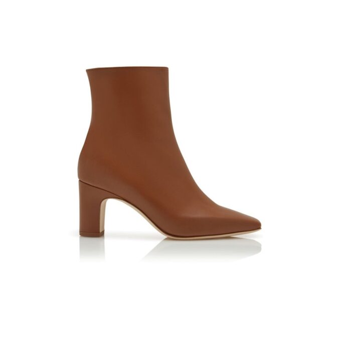 OFARALO Light Brown Calf Leather Ankle Boots