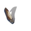 OKKATO Navy Crêpe De Chine Jewel Buckle Pumps