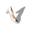 OKKATO White Crepe De Chine Jewel Buckle Pumps