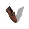 PADSTOW Dark Brown Raffia Penny Loafers