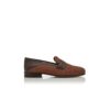PADSTOW Dark Brown Raffia Penny Loafers