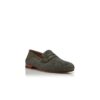 PADSTOW Dark Green Raffia Penny Loafers