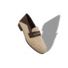 PADSTOW Light Beige Raffia Penny Loafers