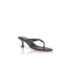 PATERNO Black Nappa Leather Thong Sandals