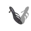 PATERNO Black Nappa Leather Thong Sandals