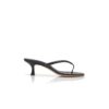 PATERNO Black Nappa Leather Thong Sandals