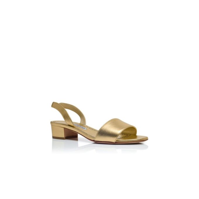 PATOPIA Gold Nappa Leather Slingback Sandals