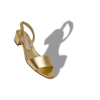 PATOPIA Gold Nappa Leather Slingback Sandals