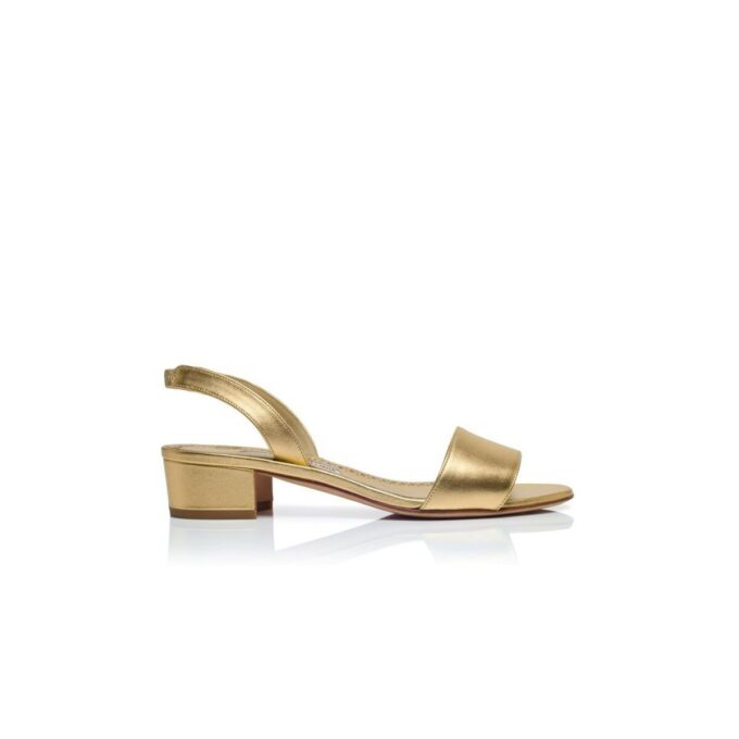 PATOPIA Gold Nappa Leather Slingback Sandals