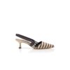 PELAS Light Beige and Brown Linen Slingback Pumps