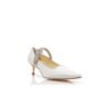 PEPA Light Cream Satin Crystal Embellished Strap Pumps