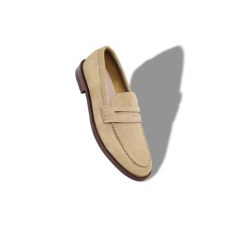 PERRY Beige Suede Penny Loafers