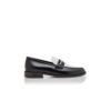 PERRY Black and White Calf Leather Penny Loafers
