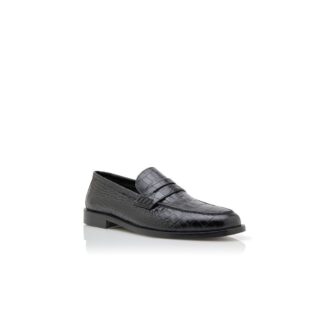 PERRY Black Calf Leather Penny Loafers