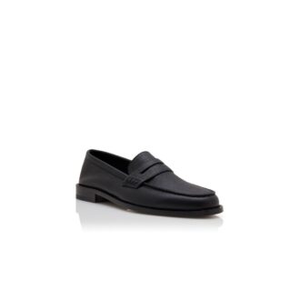 PERRY Black Calf Leather Penny Loafers