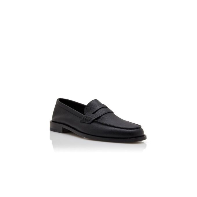 PERRY Black Calf Leather Penny Loafers